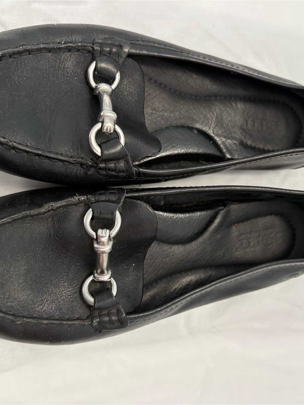 Born Black Leather Bit Loafers Comfort Flats Size 7